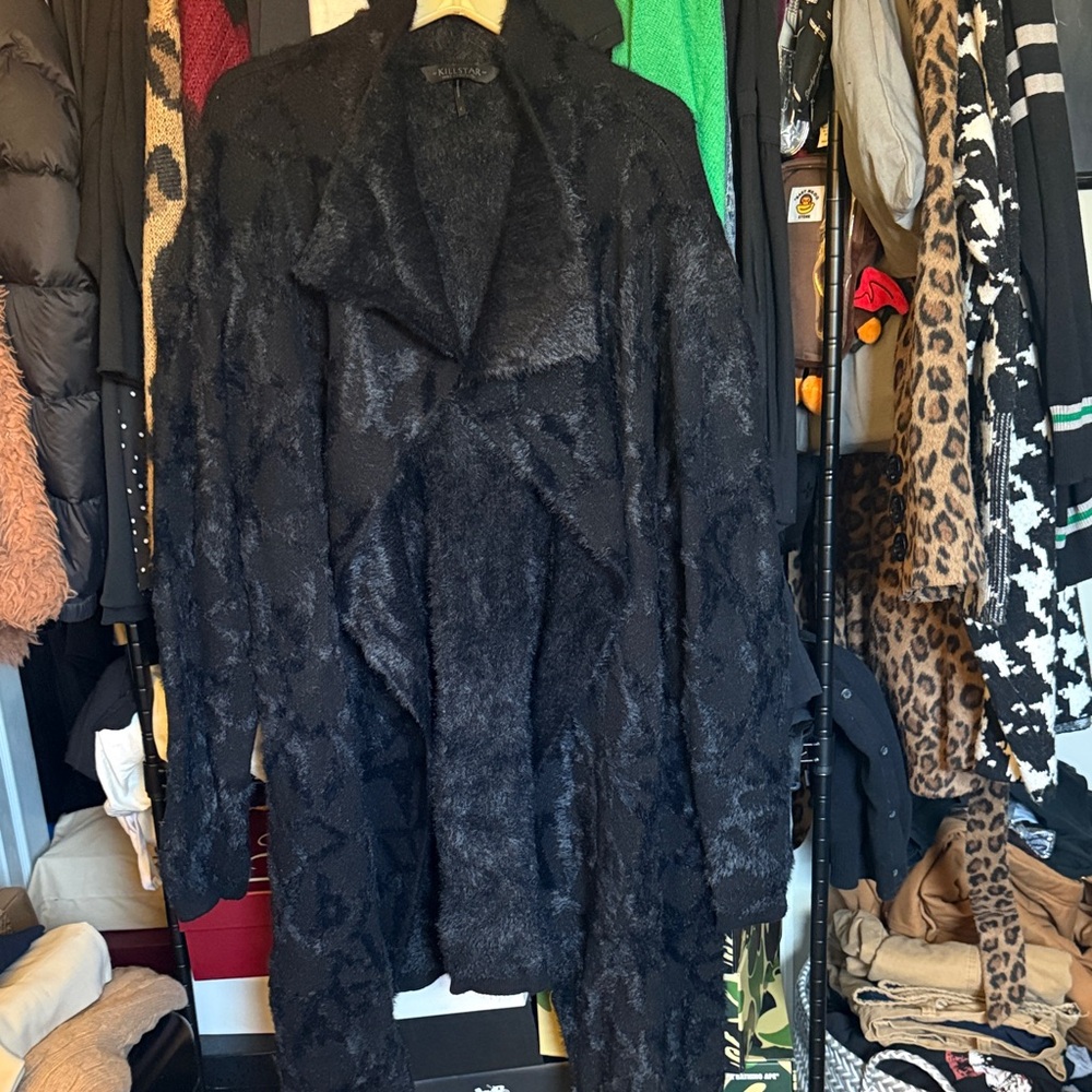 Killstar Black Textured Open Front Cardigan